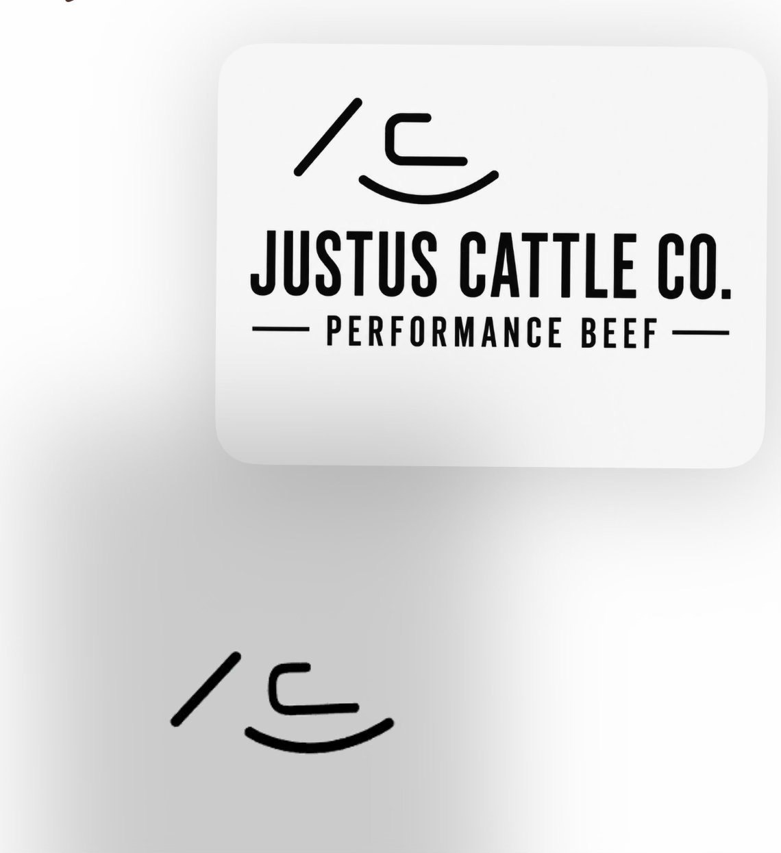Justus Cattle Co. ranch brand and Performance Beef logo